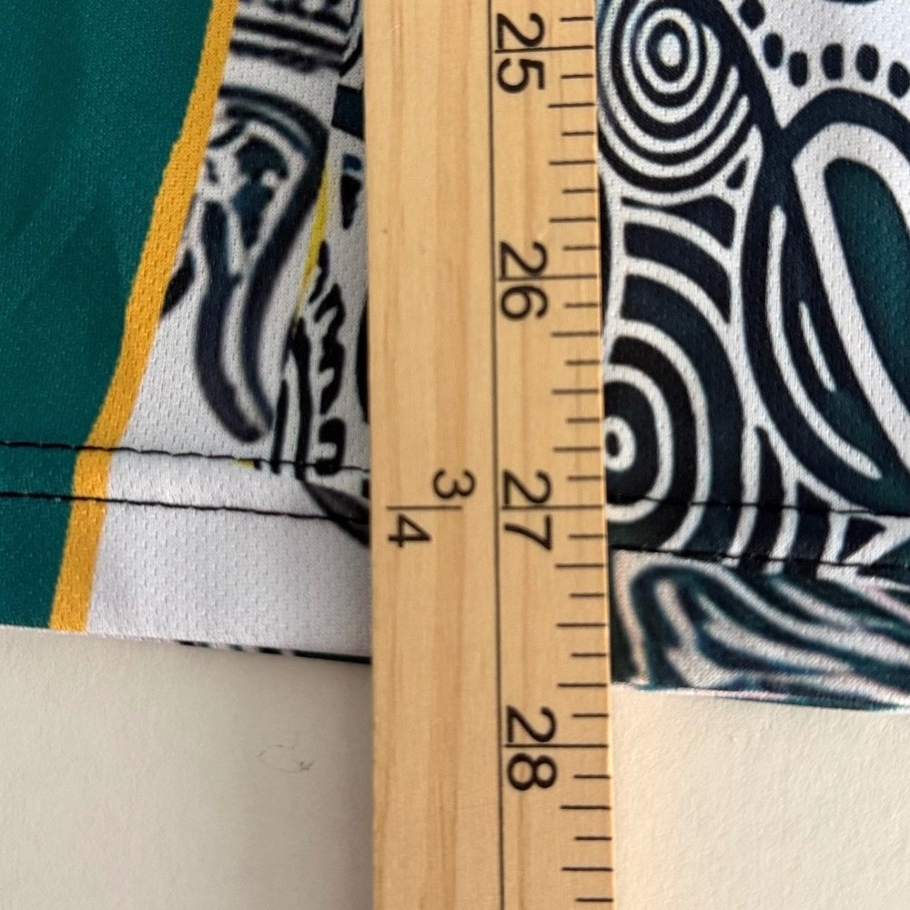 Wallabies Australia Rugby Indigenous Art Training Jersey Green Teal Mens XL - Picture 7 of 8